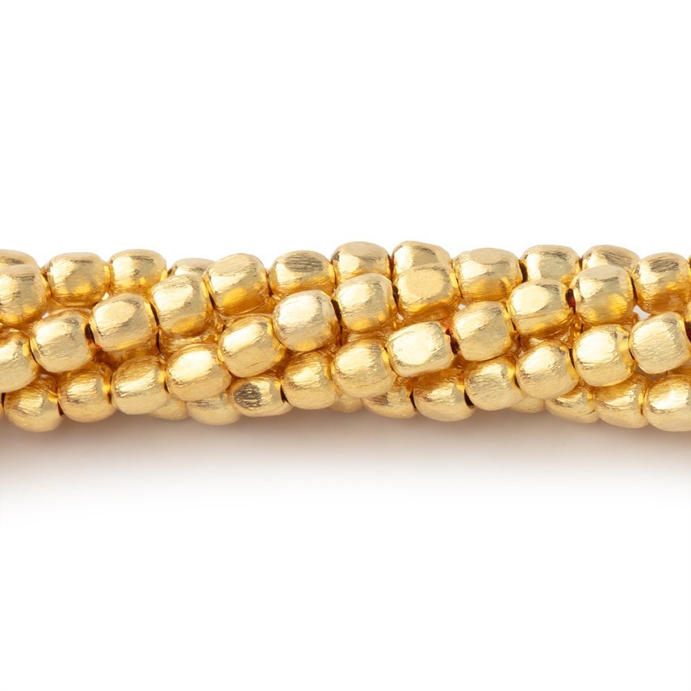 3mm Brushed Cube Beads - Plated Copper Strands - AtlantaFindingsCompany