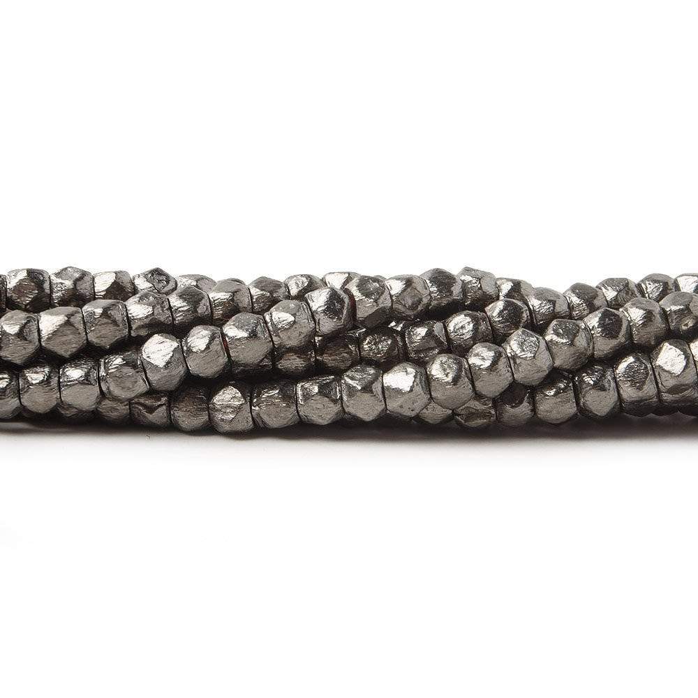 3mm Brushed Hand Cut Faceted Nugget Beads - Unique Loose Gemstone Strands - AtlantaFindingsCompany