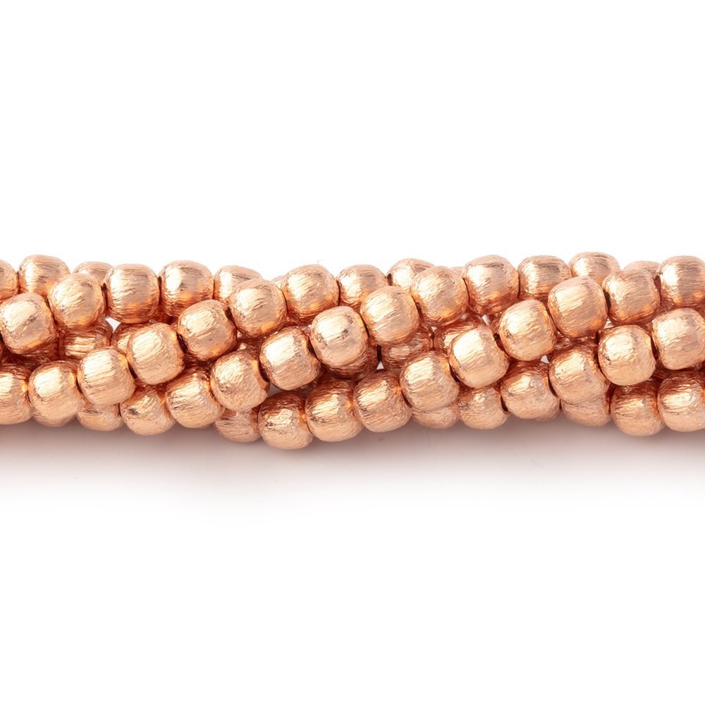 3mm Brushed Round Beads - Plated Over Copper - AtlantaFindingsCompany