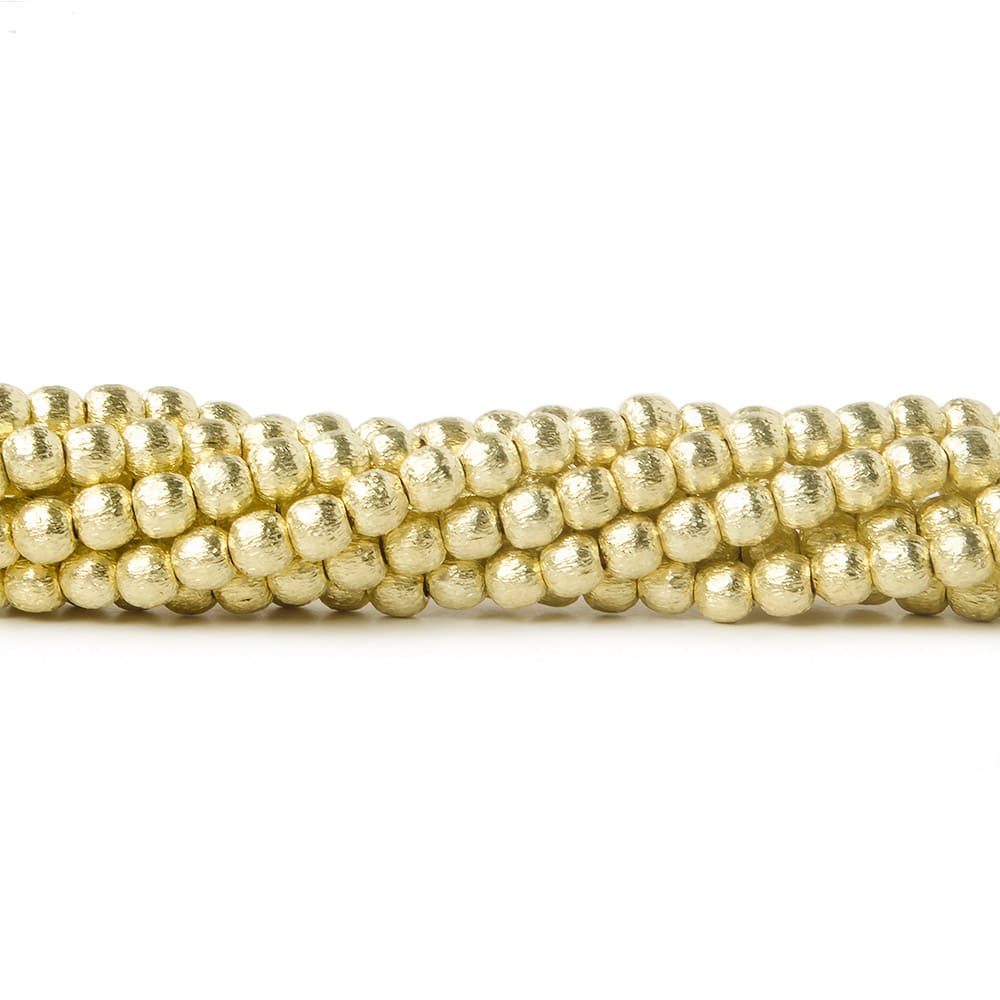 3mm Brushed Round Beads - Plated Over Copper - AtlantaFindingsCompany