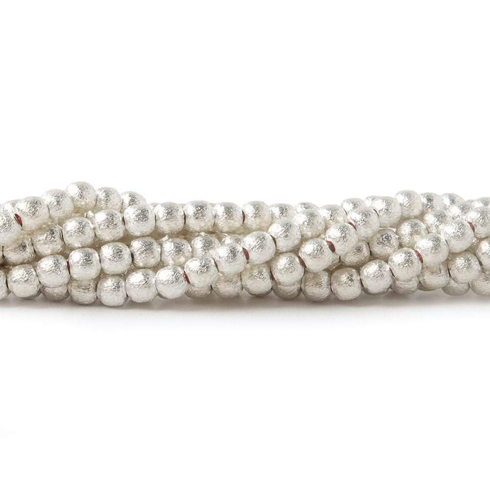 3mm Brushed Round Beads - Plated Over Copper - AtlantaFindingsCompany