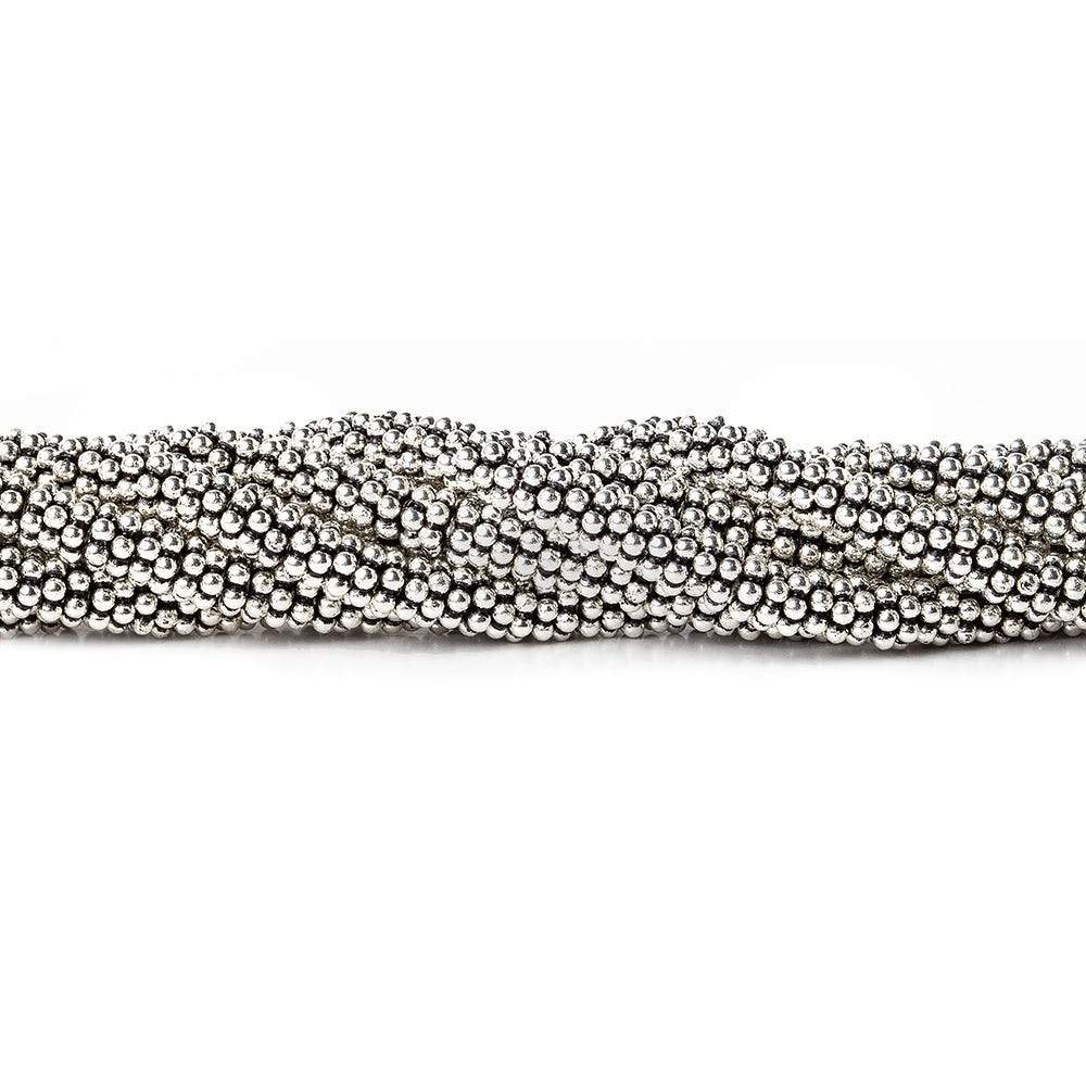 3mm Daisy Spacer Beads - Sterling Silver Base, 4 - inch Strand (Approx. 78 Beads) - AtlantaFindingsCompany