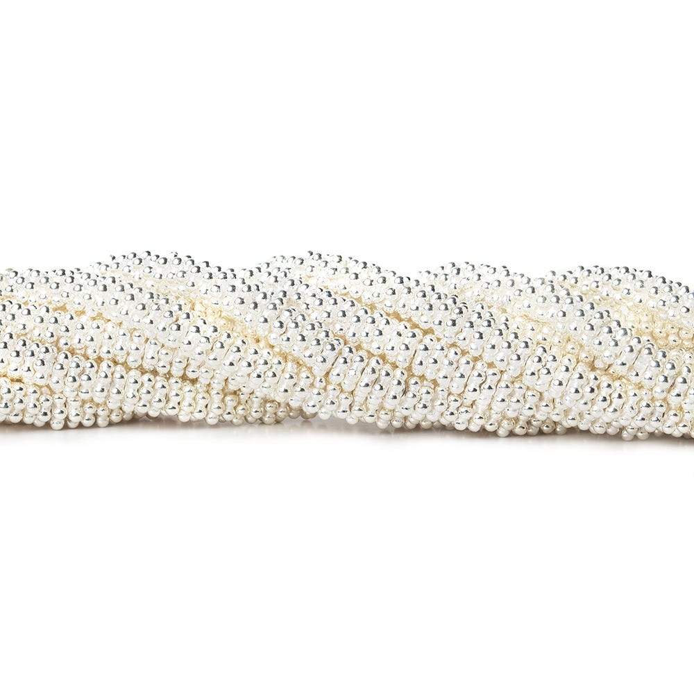 3mm Daisy Spacer Beads - Sterling Silver Base, 4 - inch Strand (Approx. 78 Beads) - AtlantaFindingsCompany