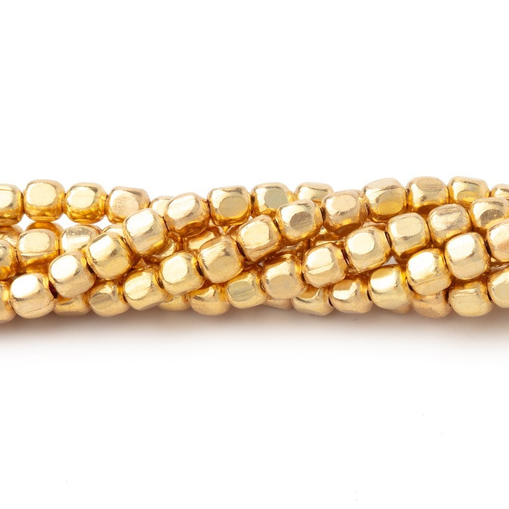 3mm Polished Cube Beads - Plated Copper Strands - AtlantaFindingsCompany