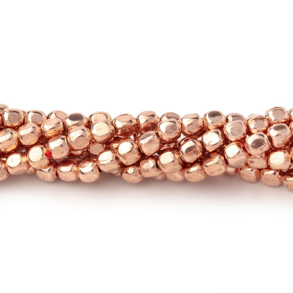 3mm Polished Cube Beads - Plated Copper Strands - AtlantaFindingsCompany