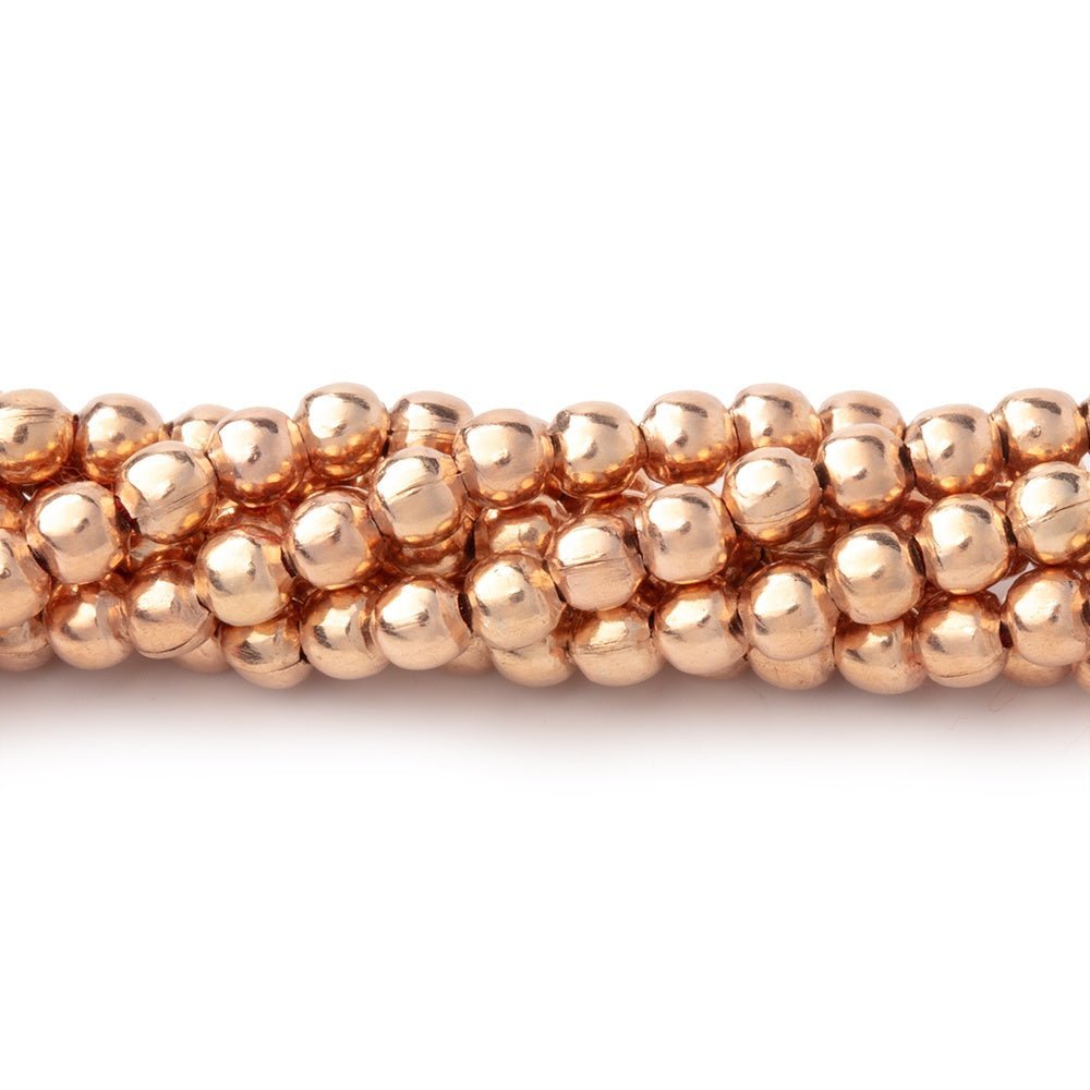 3mm Polished Round Beads - Shiny Plated Copper Strands - AtlantaFindingsCompany