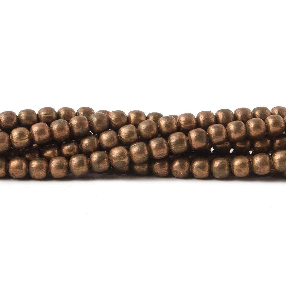 3mm Polished Round Beads - Shiny Plated Copper Strands - AtlantaFindingsCompany