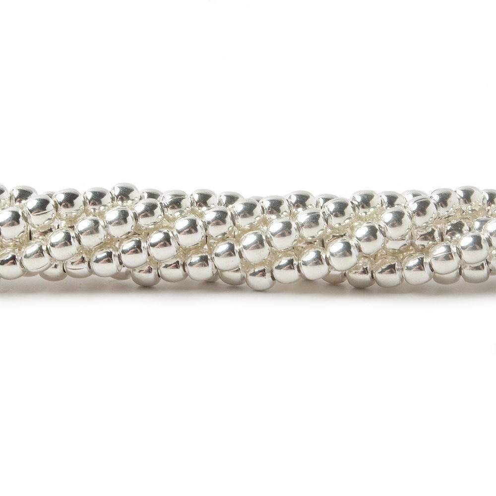 3mm Sterling Silver Plain Round Beads - 8 Inch Strand (68 Beads) - AtlantaFindingsCompany