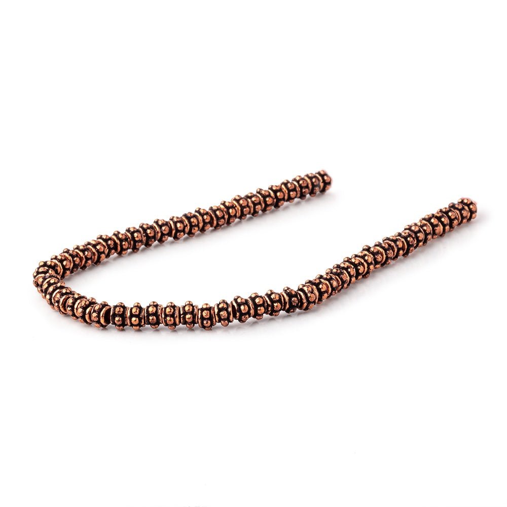 5x3mm Antiqued Copper Stacked Spacer Beads - 8" Strand (59 pcs) - AtlantaFindingsCompany