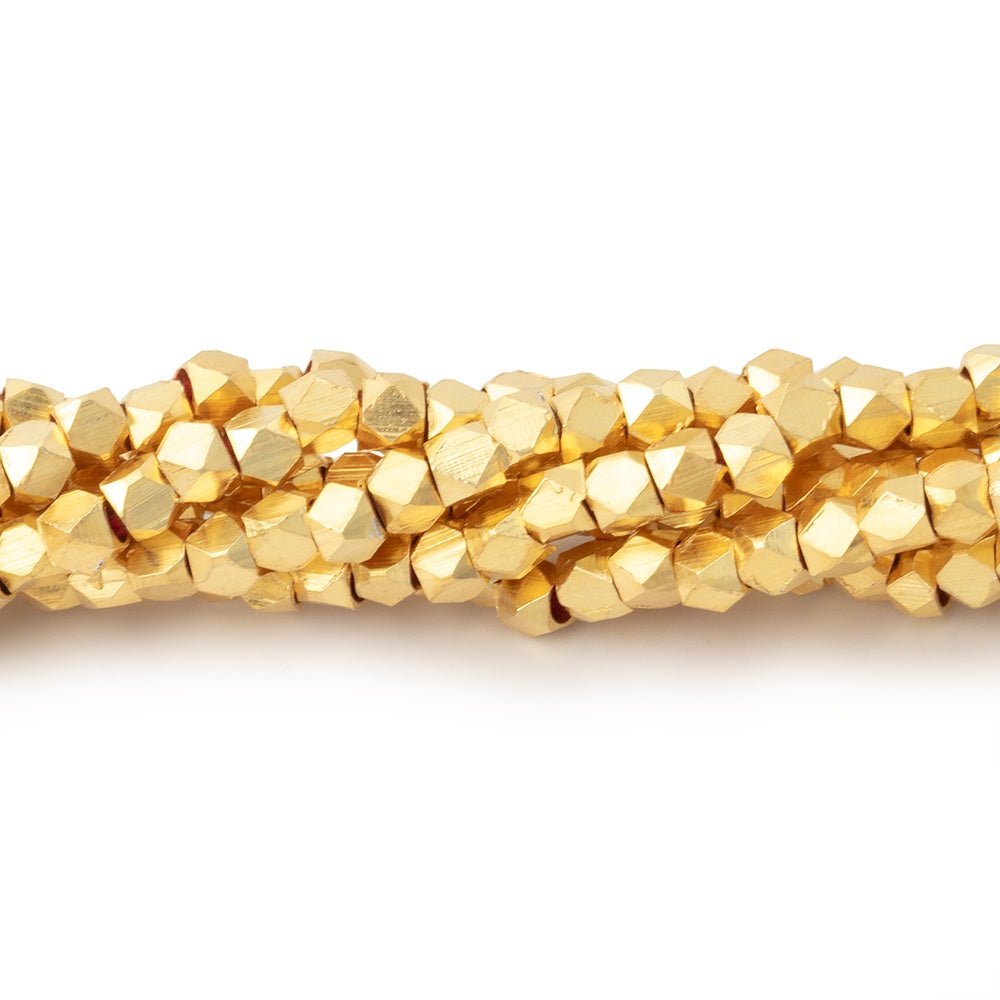 3mm Shiny Faceted Nugget Beads Strand (8 inches, 68 pcs) - AtlantaFindingsCompany
