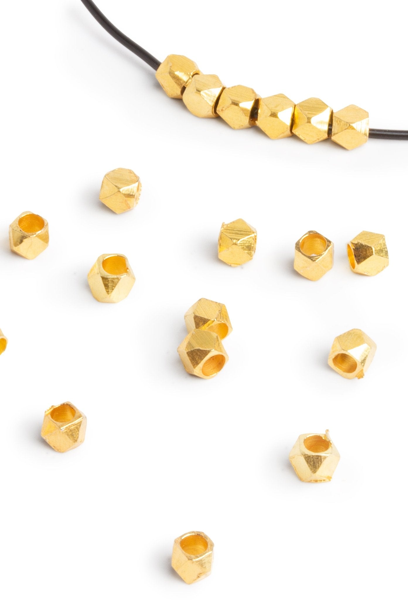 3mm Shiny Faceted Nugget Beads Strand (8 inches, 68 pcs) - AtlantaFindingsCompany