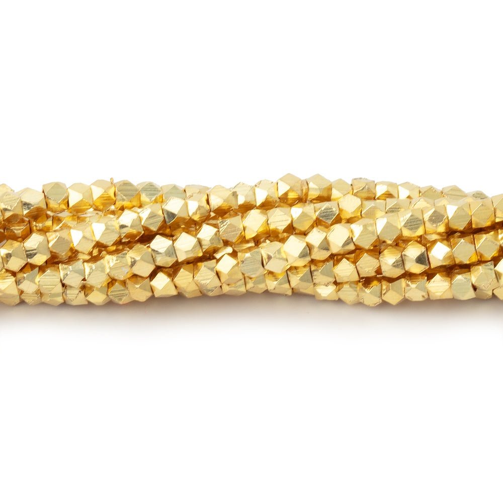 2mm Shiny Faceted Nugget Beads Strand (8 inches, approx. 90 pieces) - AtlantaFindingsCompany