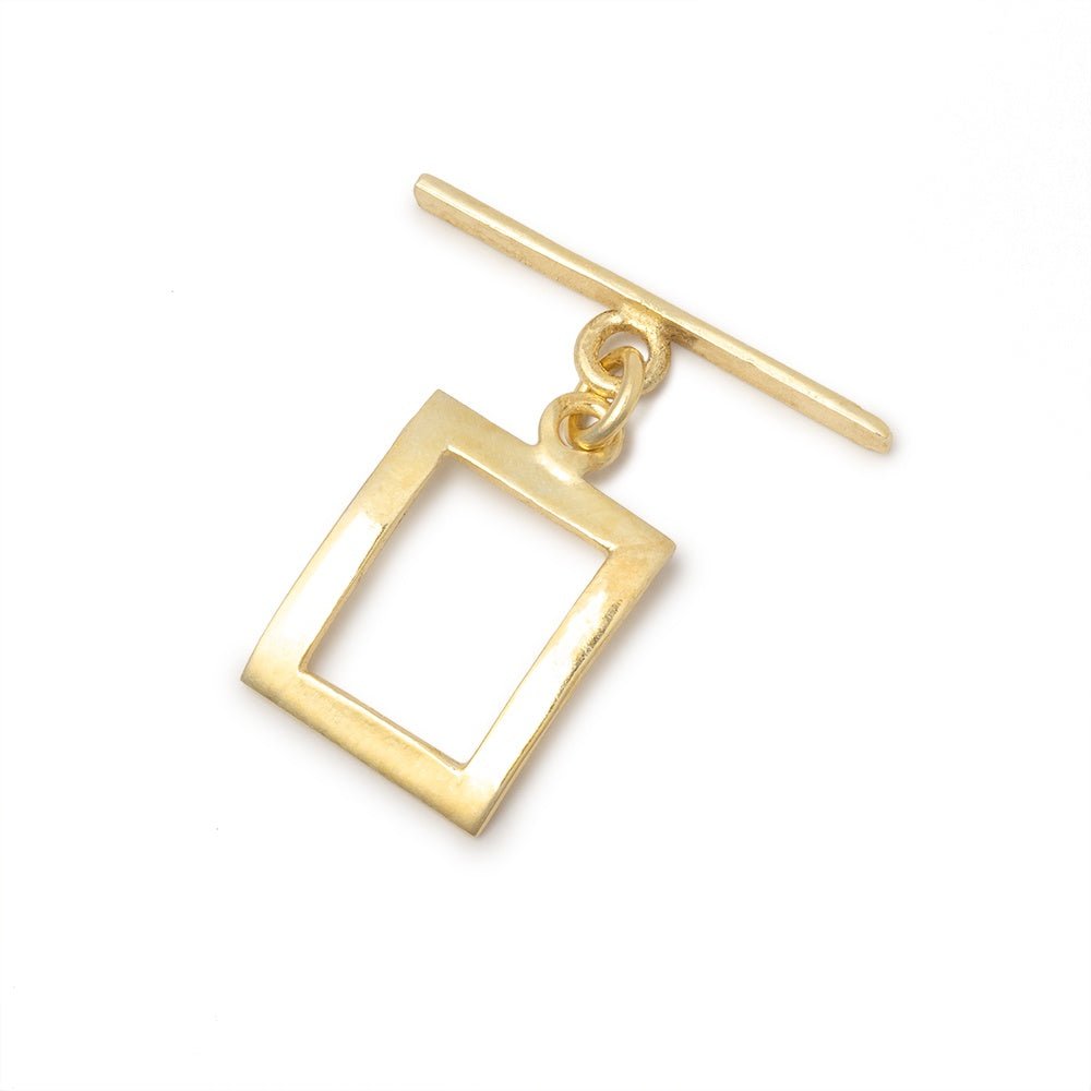 16x13mm Vermeil Curved Rectangular Toggle Clasp - AtlantaFindingsCompany