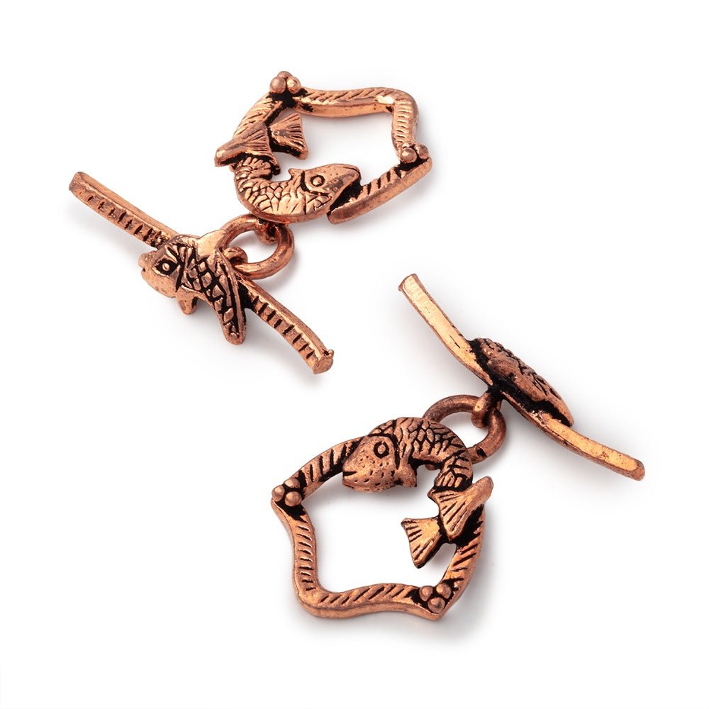 19x17mm Antiqued Copper Toggle Koi Fish Design - Atlanta Findings