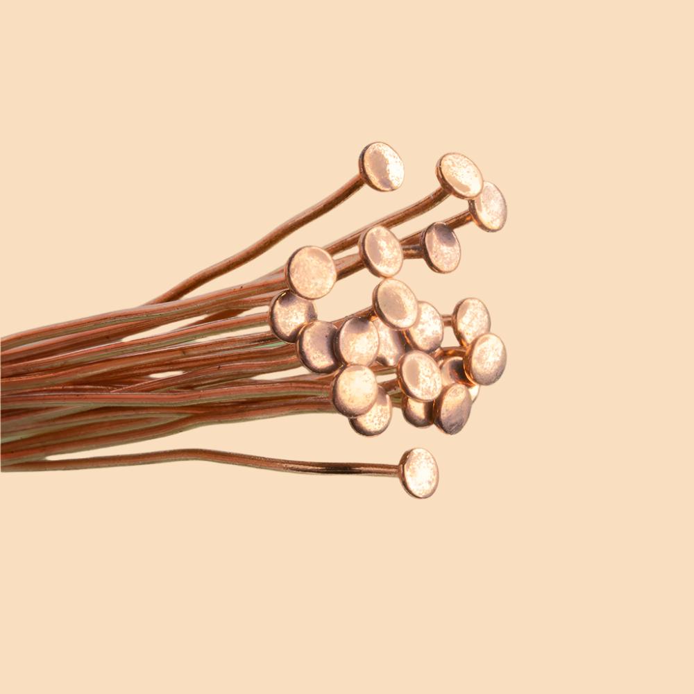 3" Copper Headpin Round - 22 Gauge (22 pcs) - AtlantaFindingsCompany