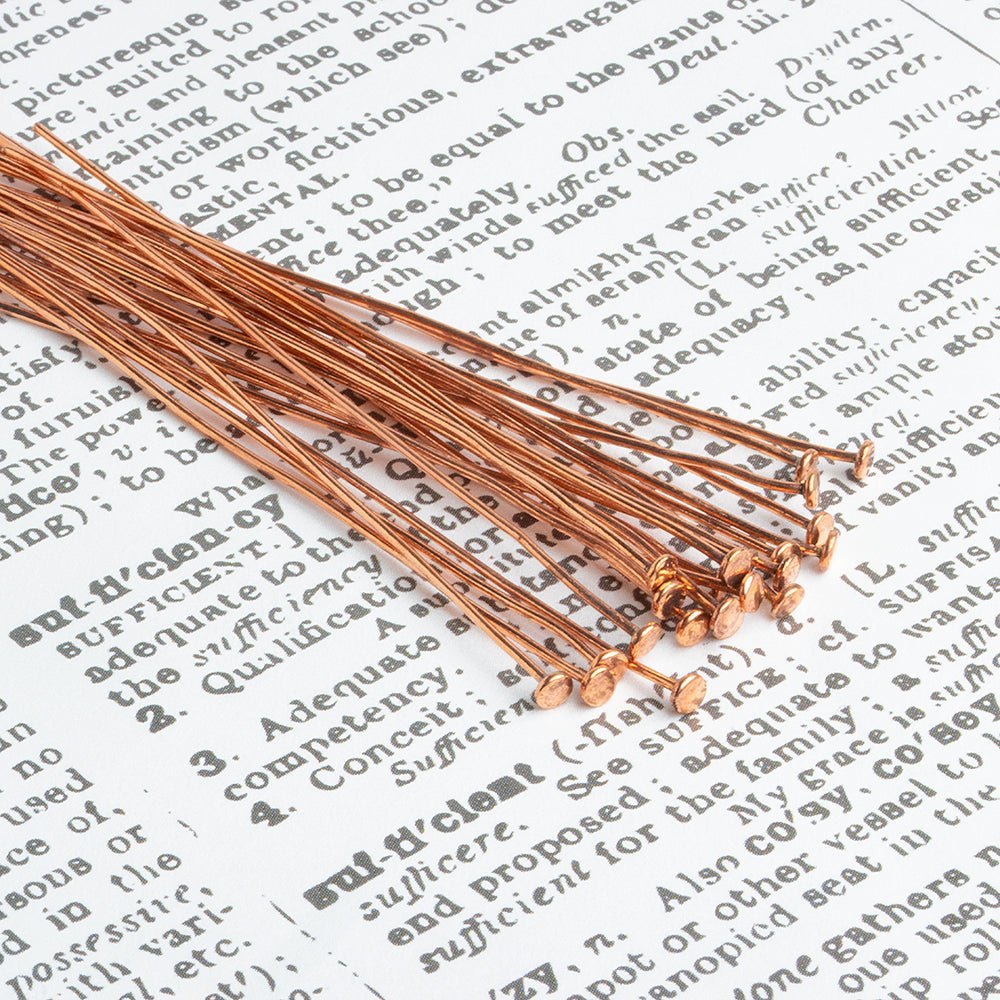 3" Copper Headpin Round - 22 Gauge (22 pcs) - AtlantaFindingsCompany