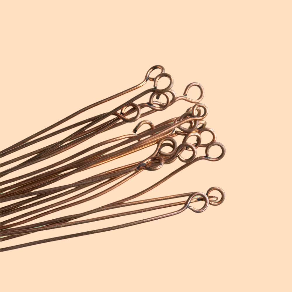 3" Copper Eyepin - 22 Gauge, 22 pcs/bag - AtlantaFindingsCompany