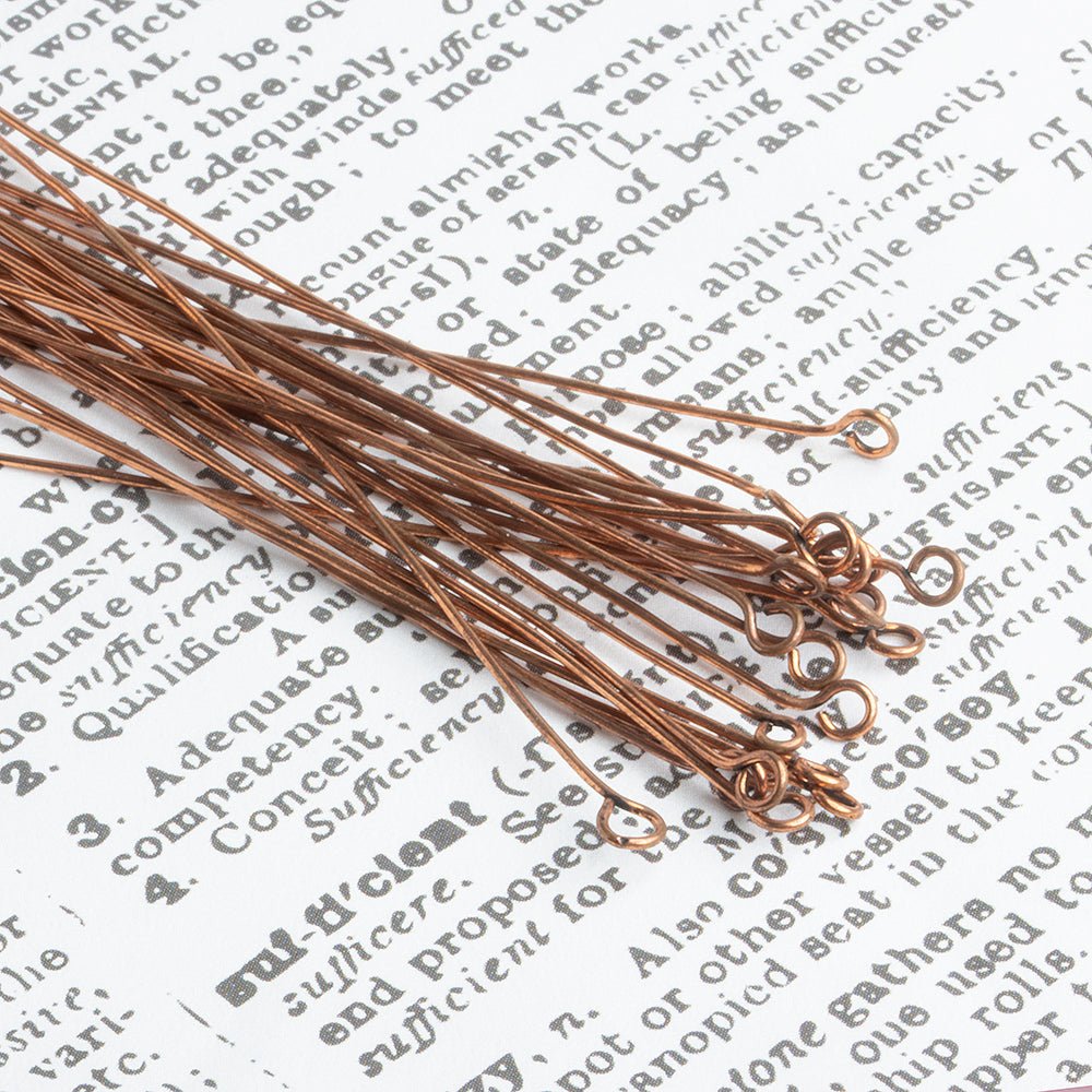 3" Copper Eyepin - 22 Gauge, 22 pcs/bag - AtlantaFindingsCompany