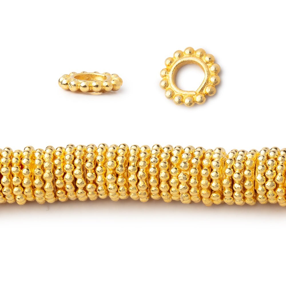 7mm Daisy Spacer Beads with Large 3.5mm Hole - 8 Inch Strand - Atlanta Findings