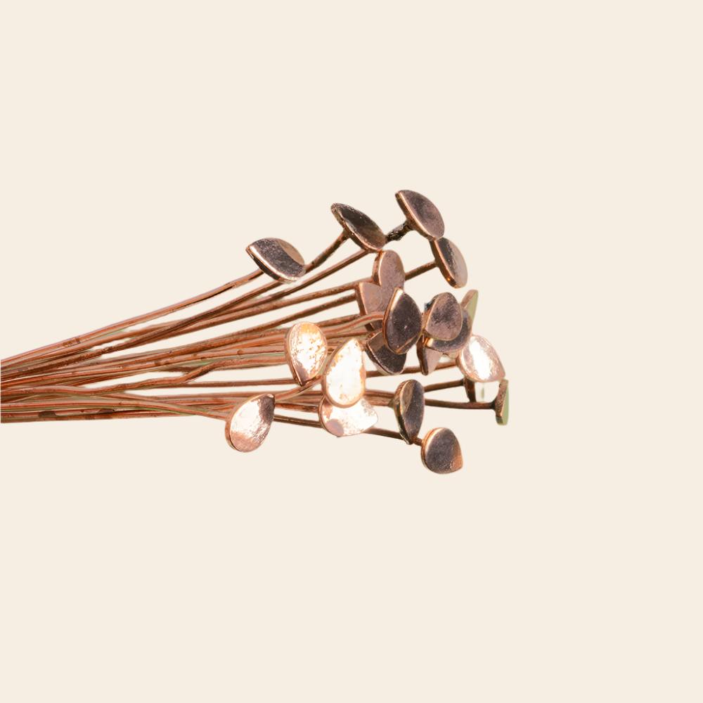 5x3mm Copper Headpins - 3 Inch Length, 26 Gauge (22 pcs) - AtlantaFindingsCompany
