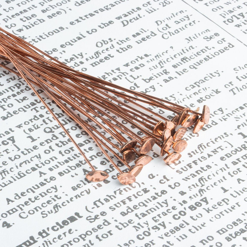 3 Inch Solid Copper Marquise Headpins - 22 Gauge Wire - 22 Pieces per Bag - AtlantaFindingsCompany