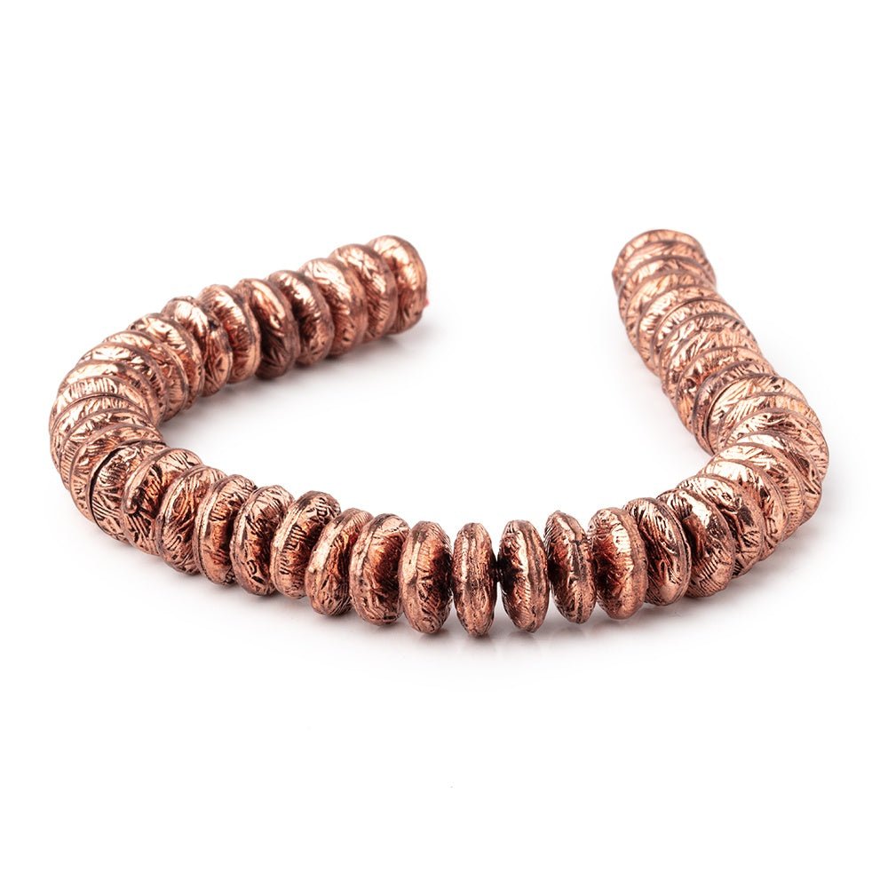 10mm Antiqued Copper Disc Beads 8 inch 48 pieces - AtlantaFindingsCompany