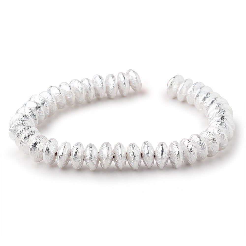 10mm Sterling Silver plated Copper Disc Beads 8 inch 40 pieces - AtlantaFindingsCompany