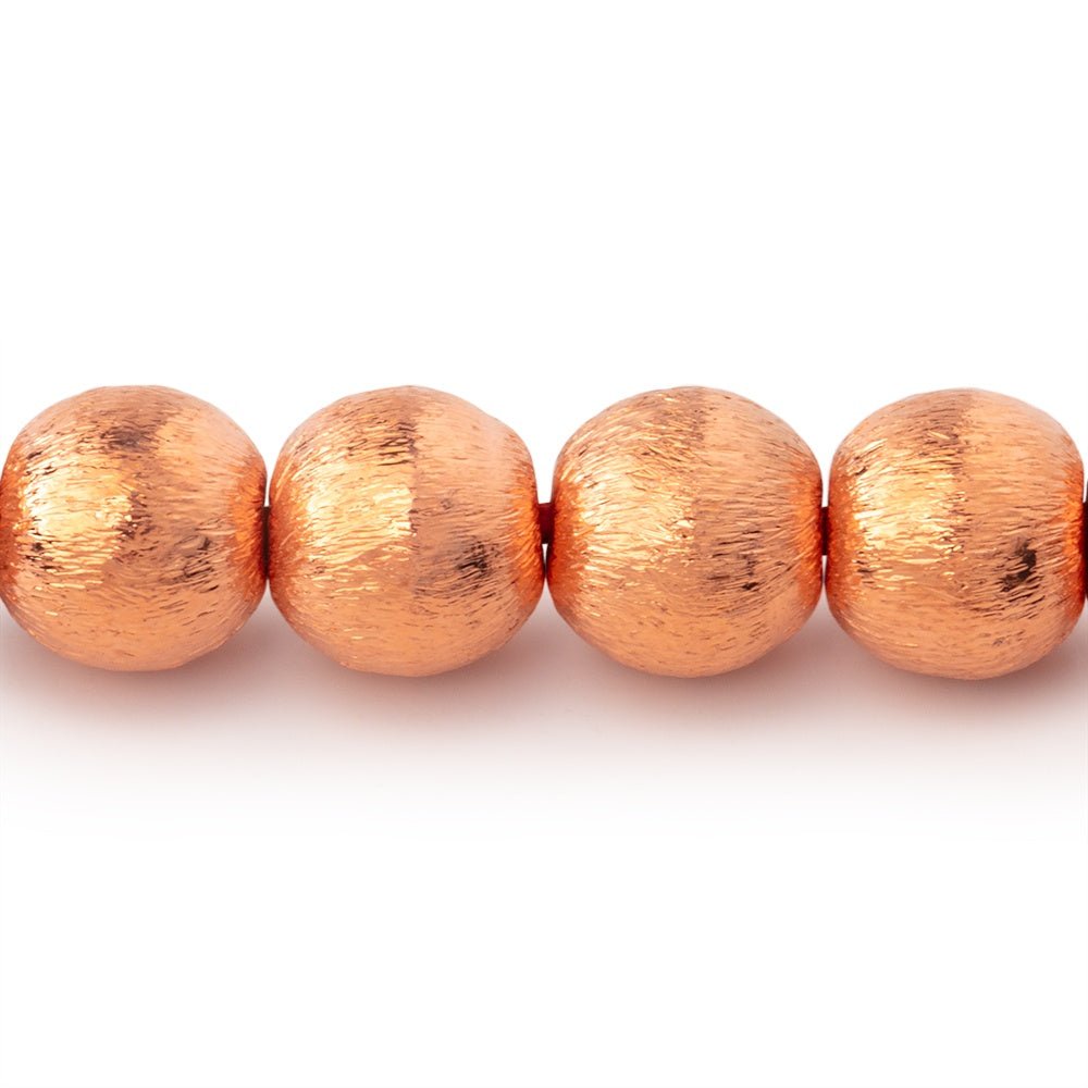 9mm Copper Brushed Round Beads - Pack of 24 - AtlantaFindingsCompany