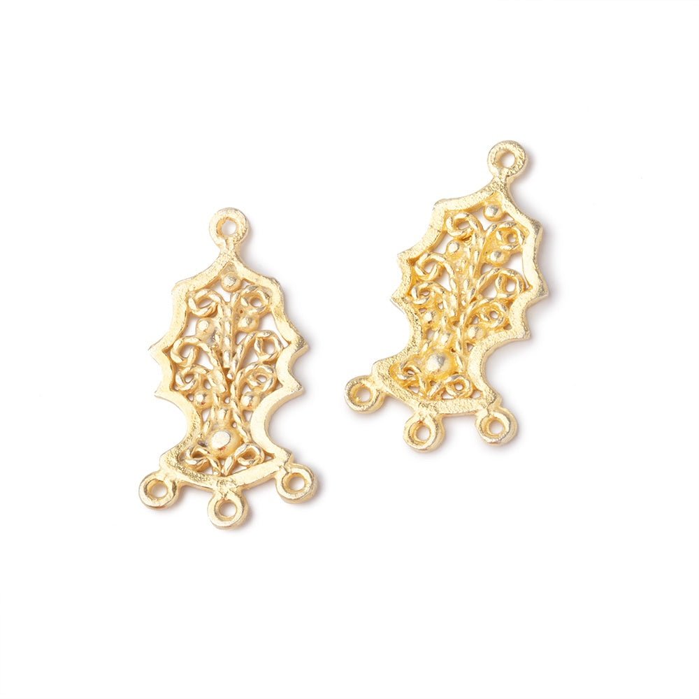 19x12mm Tree Of Life Filigree 3 Ring Charm Set of 2 pieces - AtlantaFindingsCompany