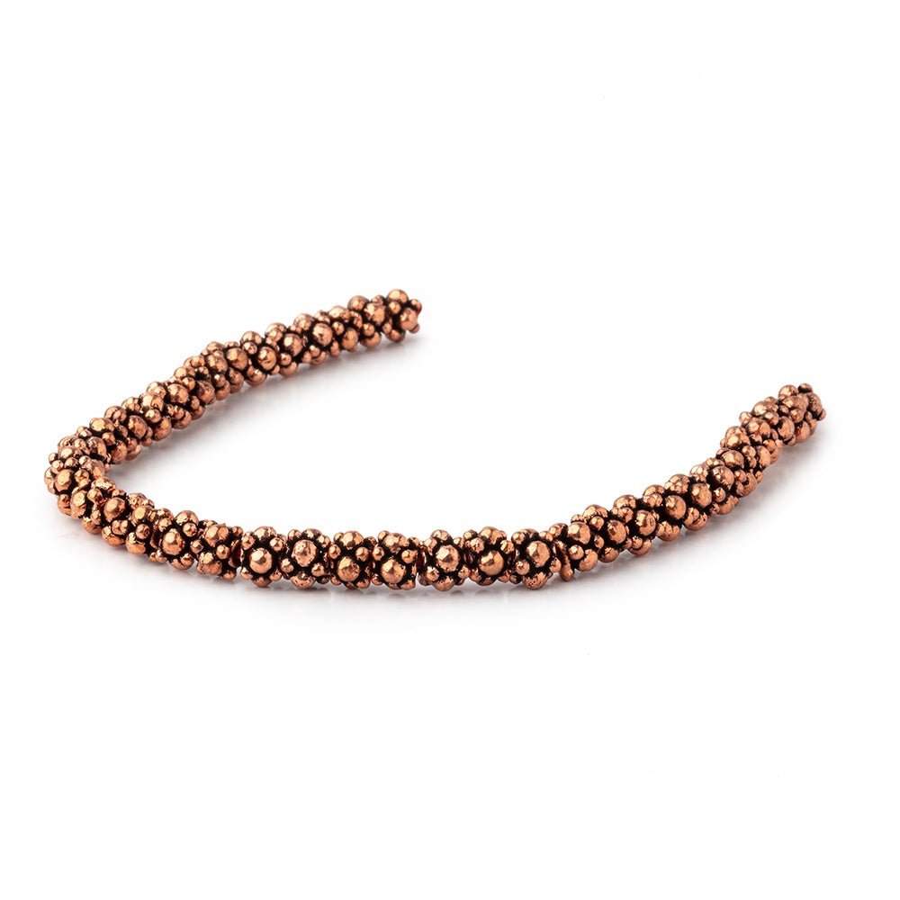6x5mm Antiqued Copper Daisy Spacer Beads - 8 Inch Strand (40 pcs) - AtlantaFindingsCompany