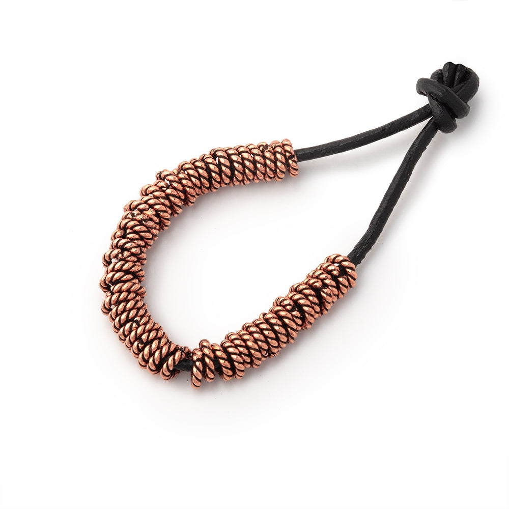 4mm Antiqued Copper Twisted Jump Ring Set of 50 - AtlantaFindingsCompany.com