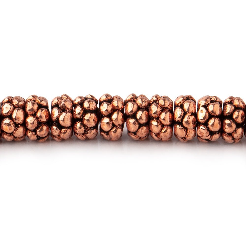 5.5x3mm Antiqued Copper Double Daisy Spacer Beads - 8 Inch Strand (74 Beads) - AtlantaFindingsCompany