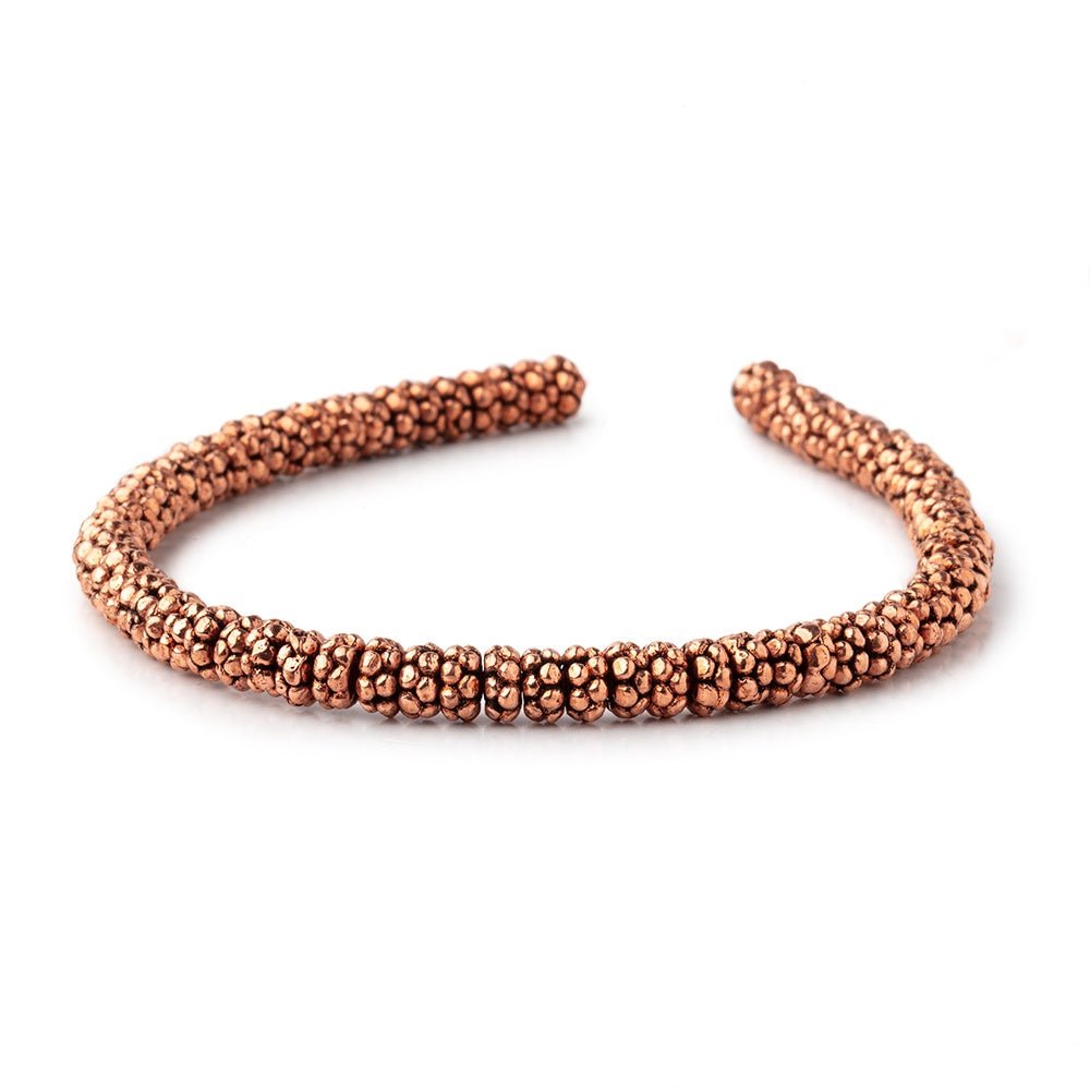 5.5x3mm Antiqued Copper Double Daisy Spacer Beads - 8 Inch Strand (74 Beads) - AtlantaFindingsCompany