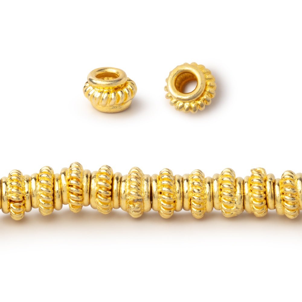 6mm Pinwheel Spacer Beads - 2mm Large Hole, 8 - inch Strand (50 Pieces) - AtlantaFindingsCompany