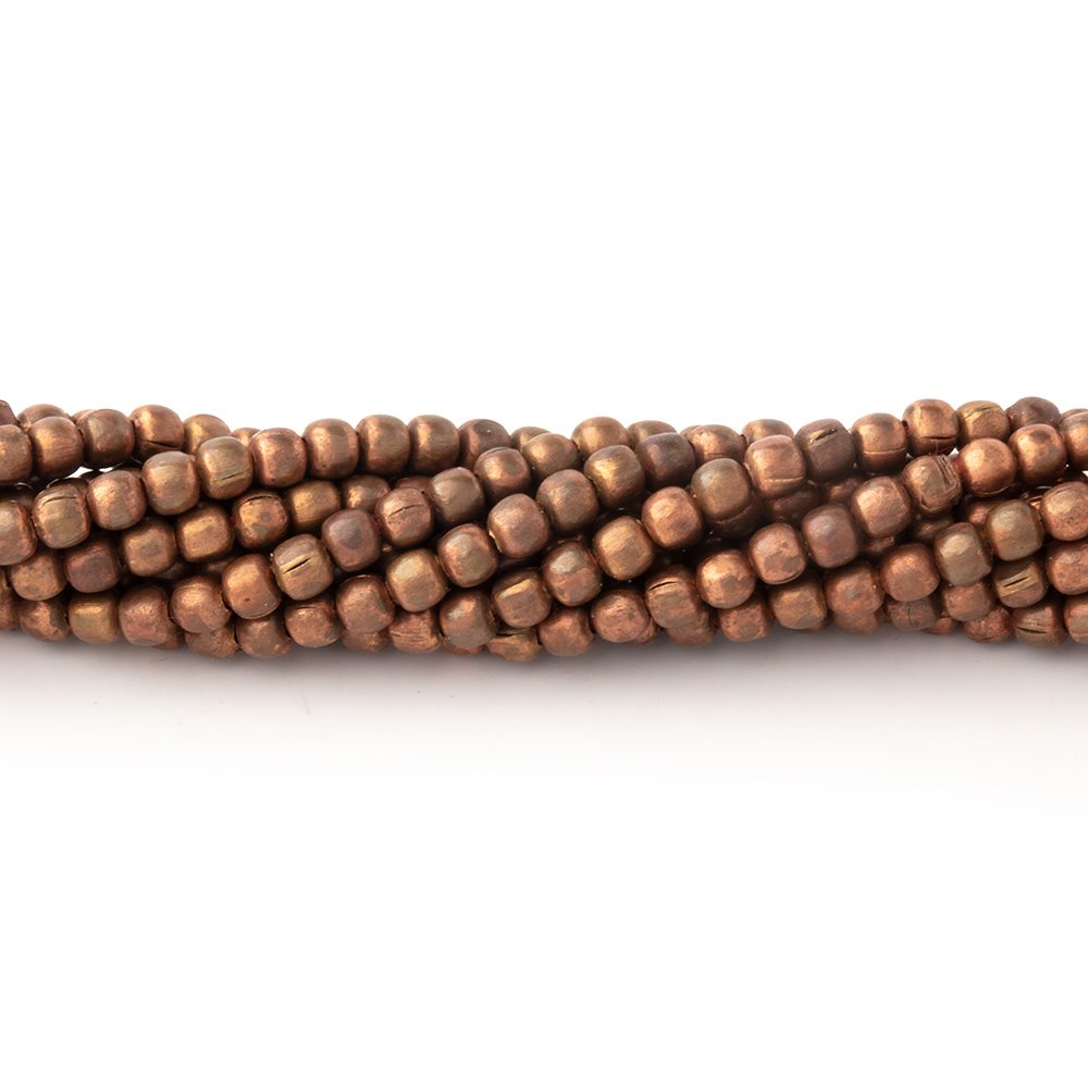 2mm Polished Round Beads - Shiny Plated Copper Strands - AtlantaFindingsCompany