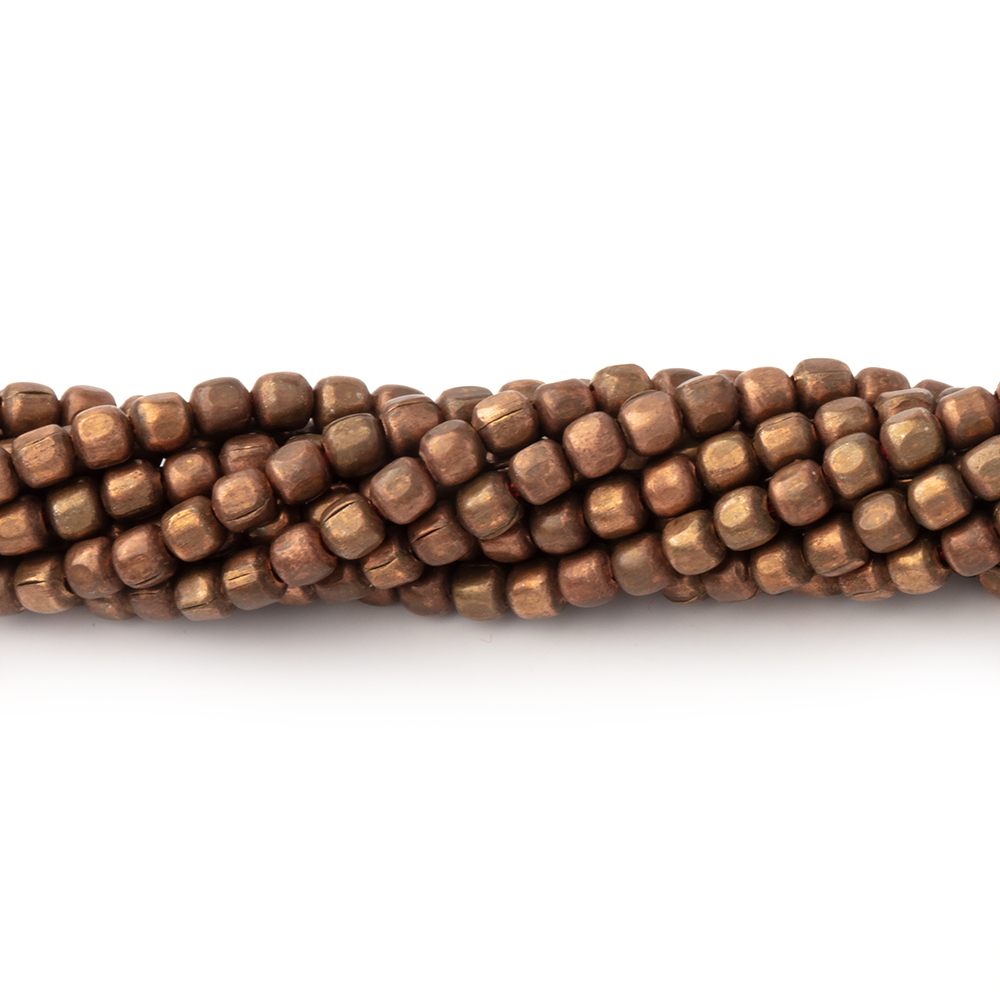 2mm Polished Shiny Finish Cube Beads - Plated Over Copper - AtlantaFindingsCompany