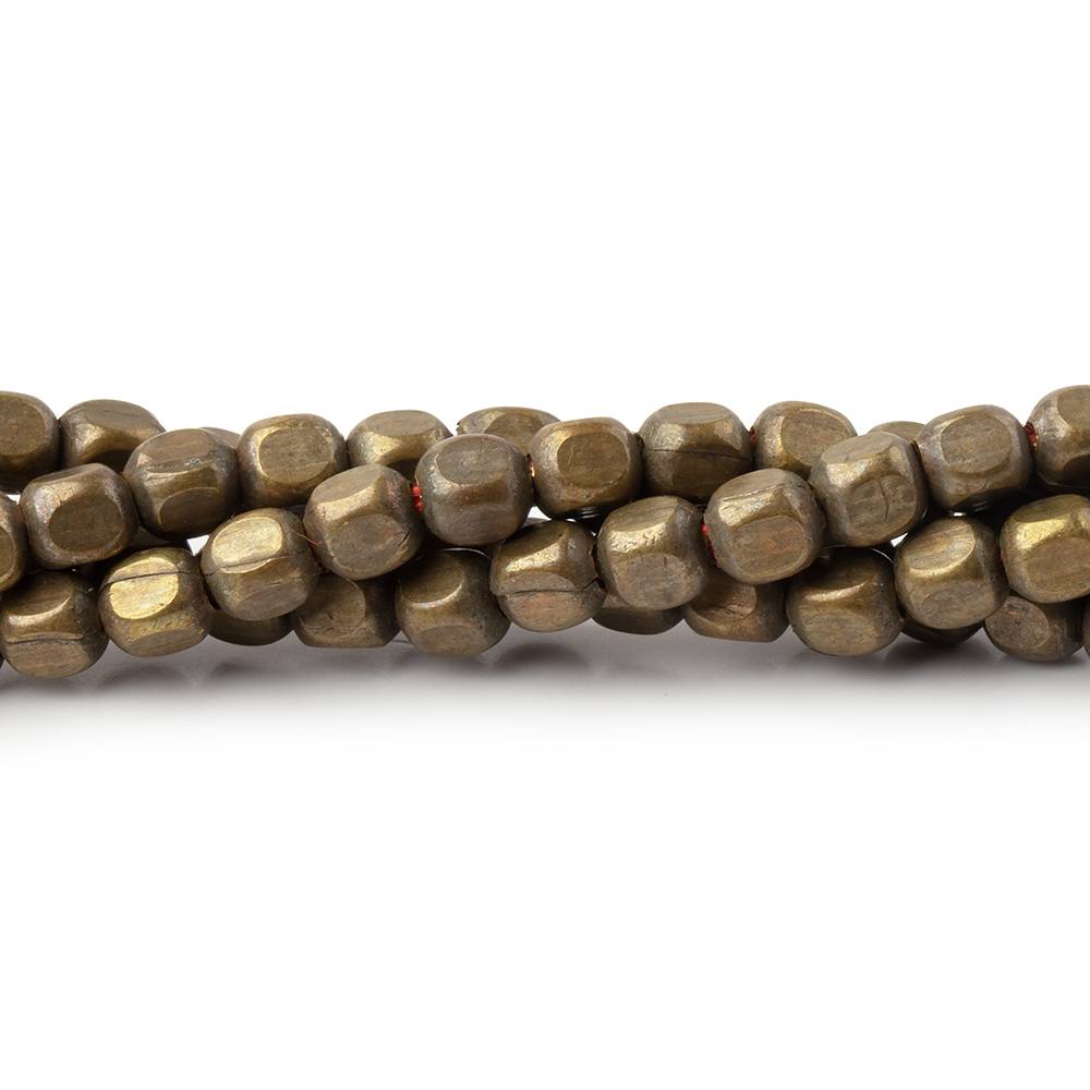 3.5mm Raw Copper Cube Beads - 8" Strand (48 Pcs) - AtlantaFindingsCompany