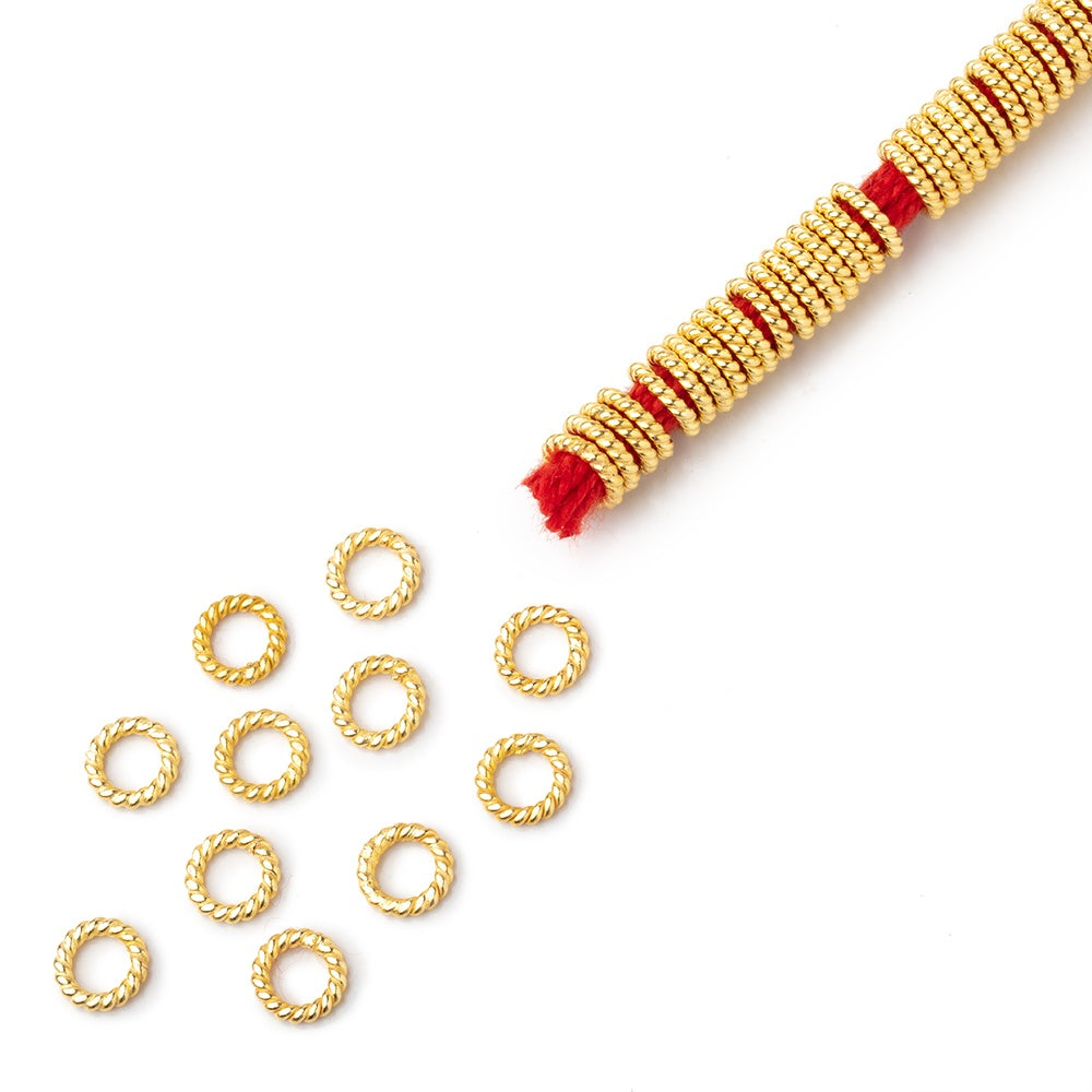 6mm Twisted Jump Ring 8 inch Strand 170 pieces - AtlantaFindingsCompany.com