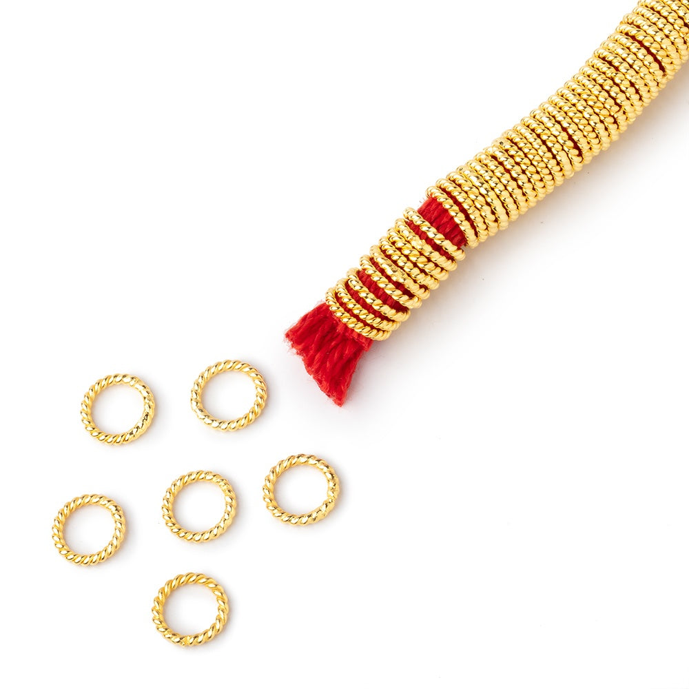 8mm Twisted Jump Ring 8 inch Strand 155 pieces - AtlantaFindingsCompany.com