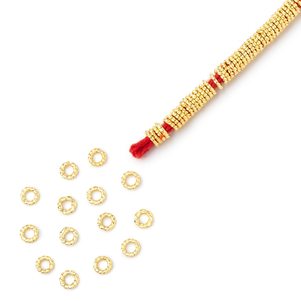 4mm Twisted Jump Ring 8 inch Strand 170 pieces - AtlantaFindingsCompany.com