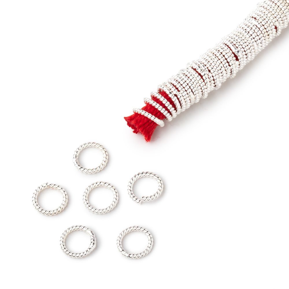 8mm Twisted Jump Ring 8 inch Strand 155 pieces - AtlantaFindingsCompany.com