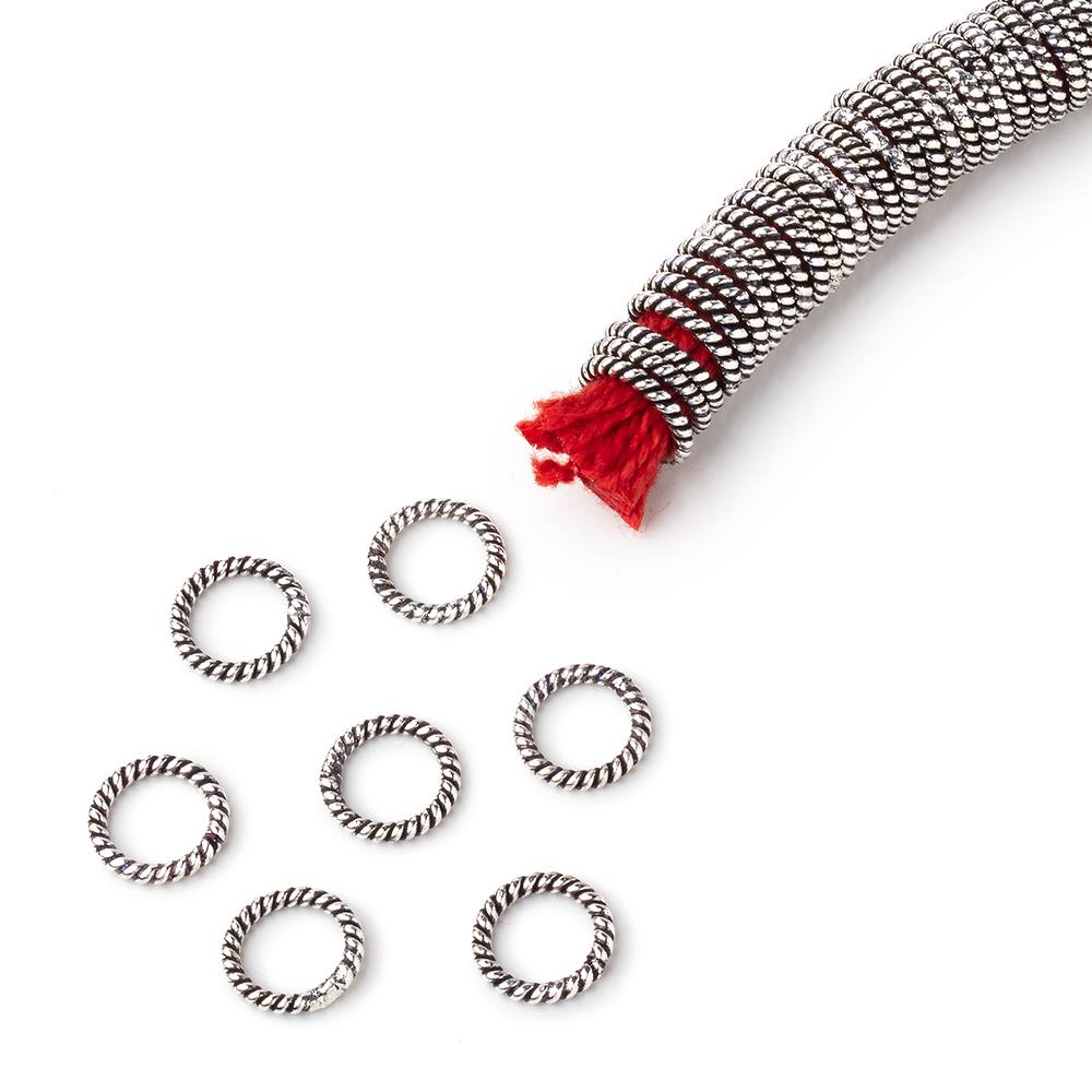 8mm Twisted Jump Ring 8 inch Strand 155 pieces - AtlantaFindingsCompany.com