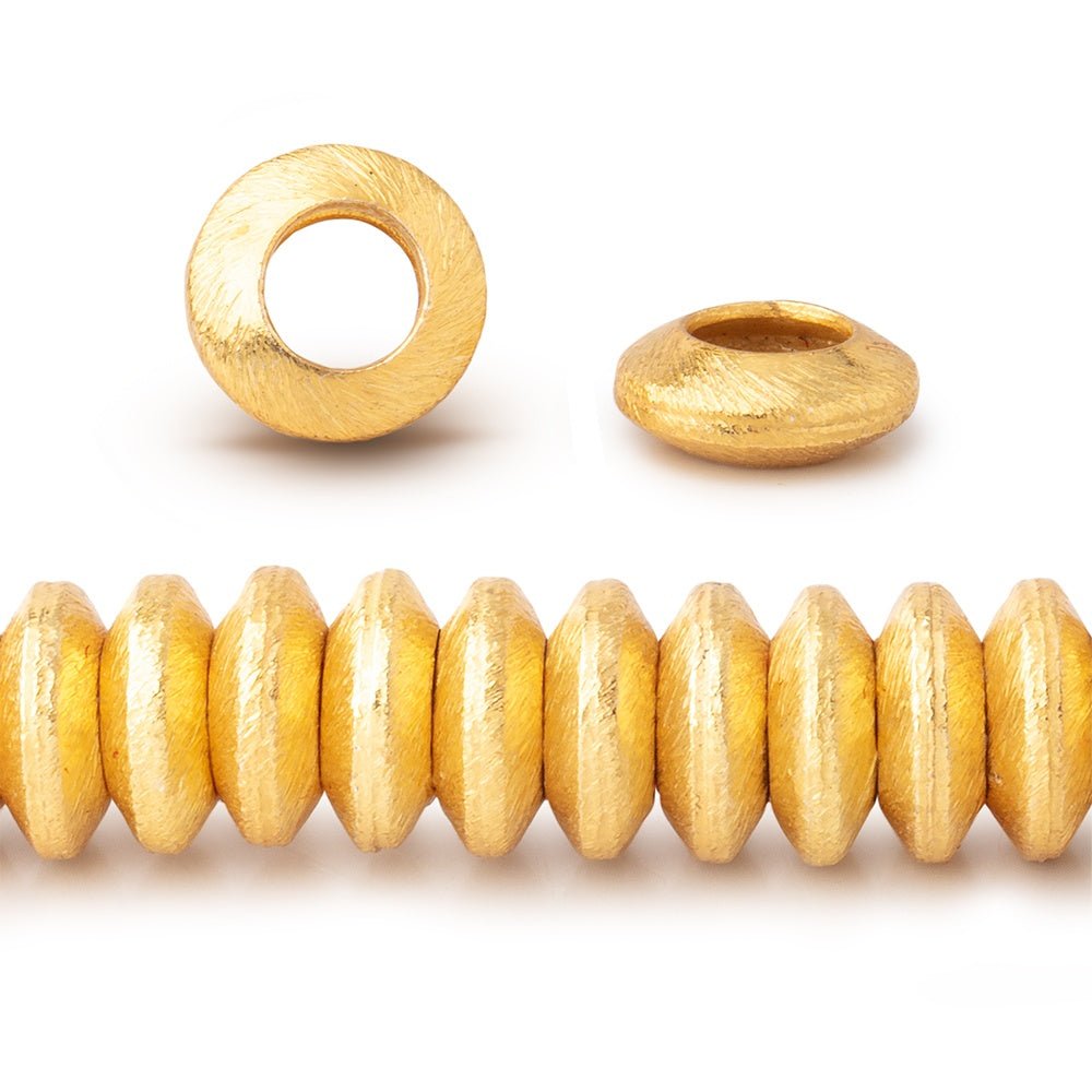 10mm Brushed Large Hole Disc Beads - AtlantaFindingsCompany