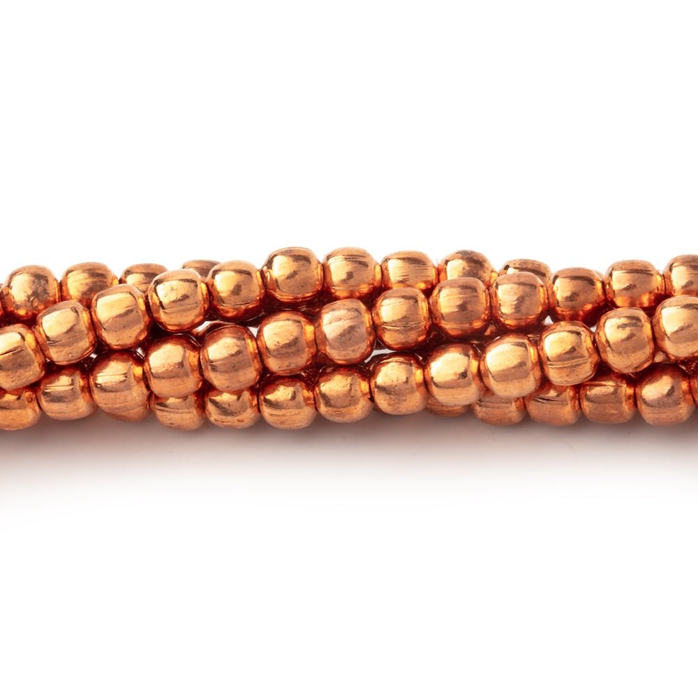 3mm Polished Round Beads - Shiny Plated Copper Strands - AtlantaFindingsCompany