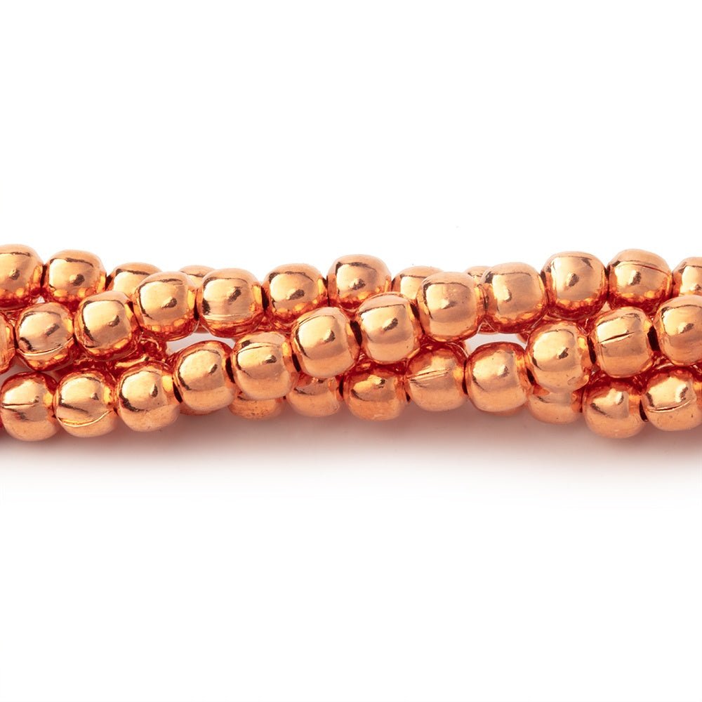 4mm Polished Round Beads - High Quality Plated Copper Strands - AtlantaFindingsCompany
