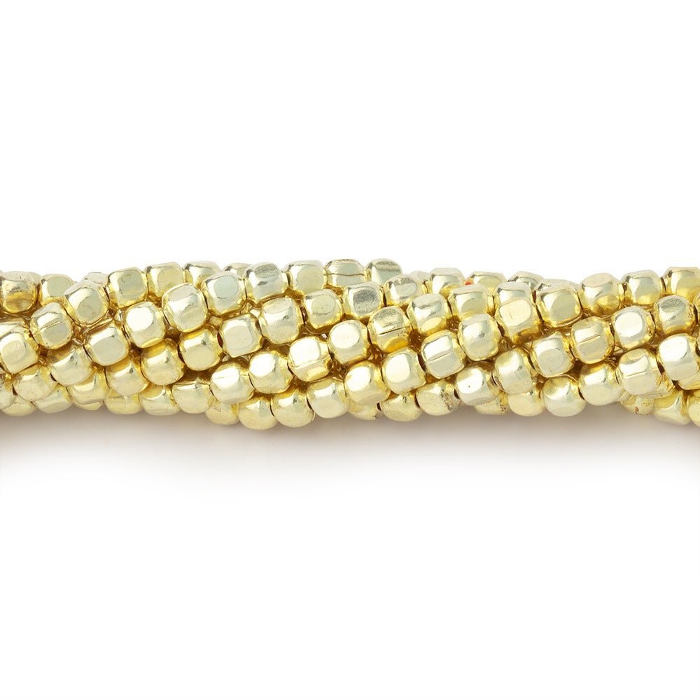 2.5mm Polished Rounded Corner Cube Beads - Shiny Plated Copper - AtlantaFindingsCompany