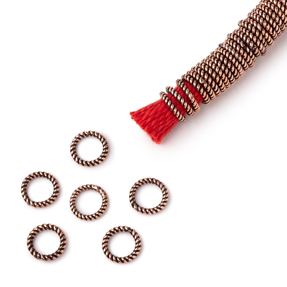 8mm Twisted Jump Ring 8 inch Strand 155 pieces - AtlantaFindingsCompany.com