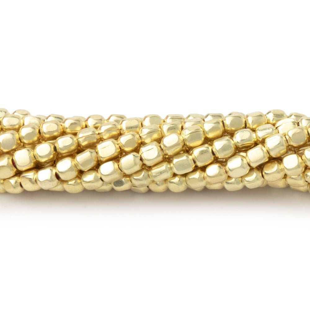 2mm Polished Shiny Finish Cube Beads - Plated Over Copper - AtlantaFindingsCompany