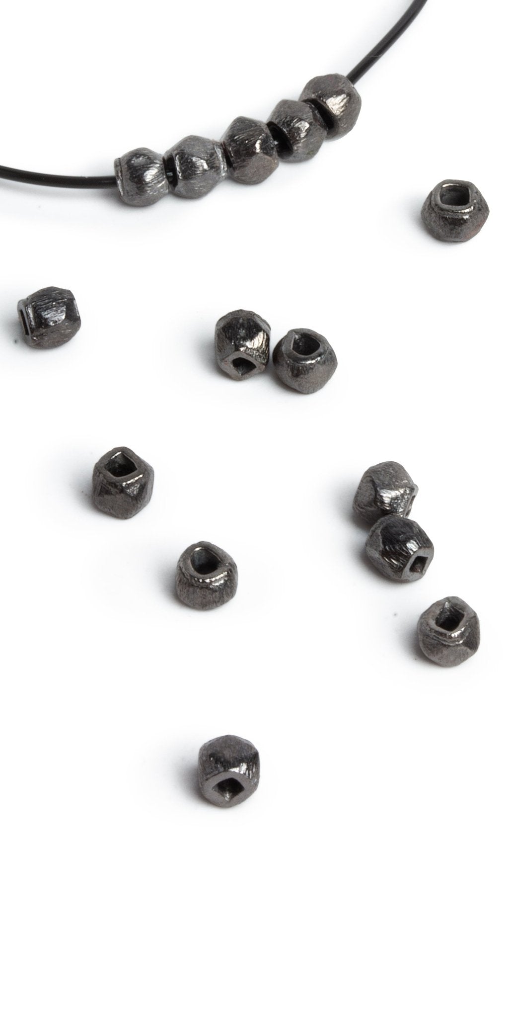 3mm Brushed Hand Cut Faceted Nugget Beads - Unique Loose Gemstone Strands - AtlantaFindingsCompany