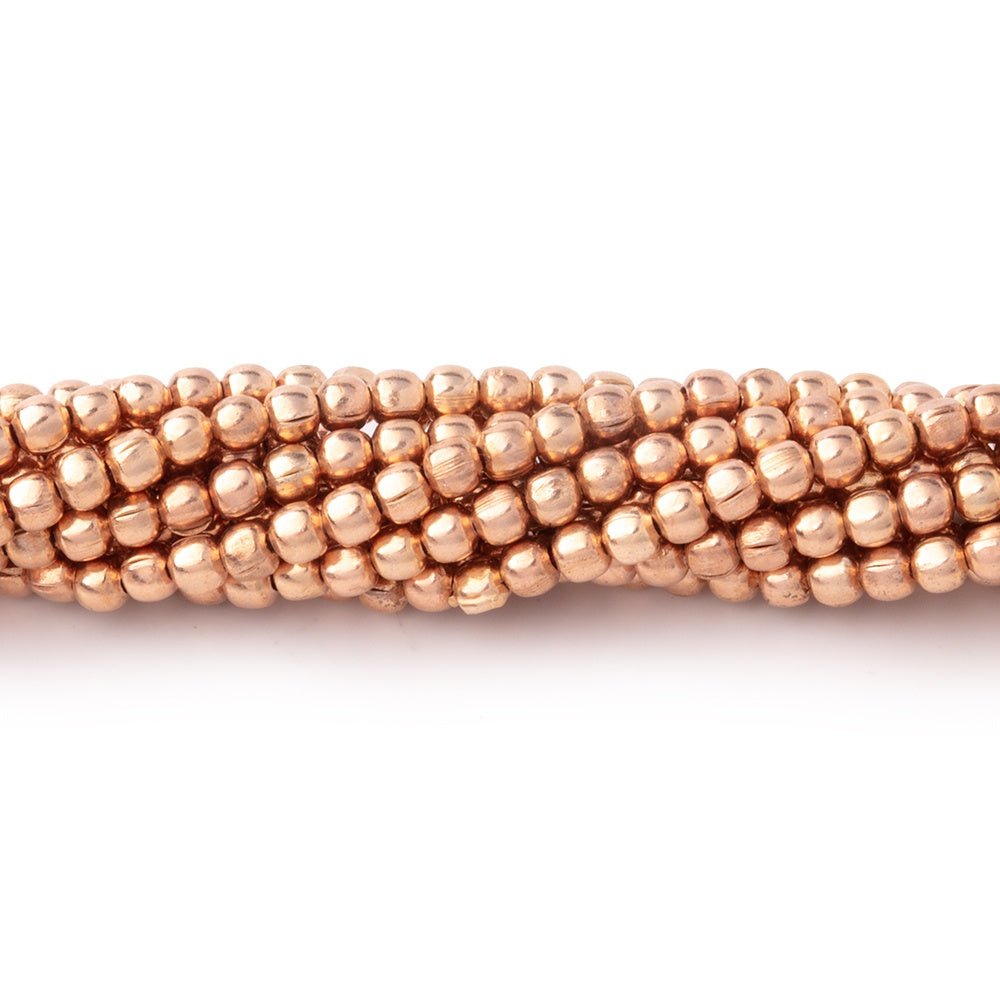 2mm Polished Round Beads - Shiny Plated Copper Strands - AtlantaFindingsCompany